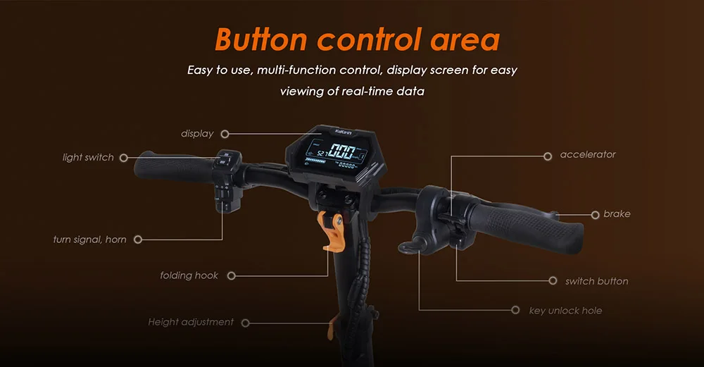 Ready to Ship High Quality Powerful Kukirin G3 Unique Kick Tail 1200W Signal Light Electric Scooters for Women