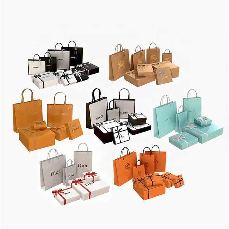 Wholesale Personalized Logo Custom Luxury Gift Bags with Ribbon
