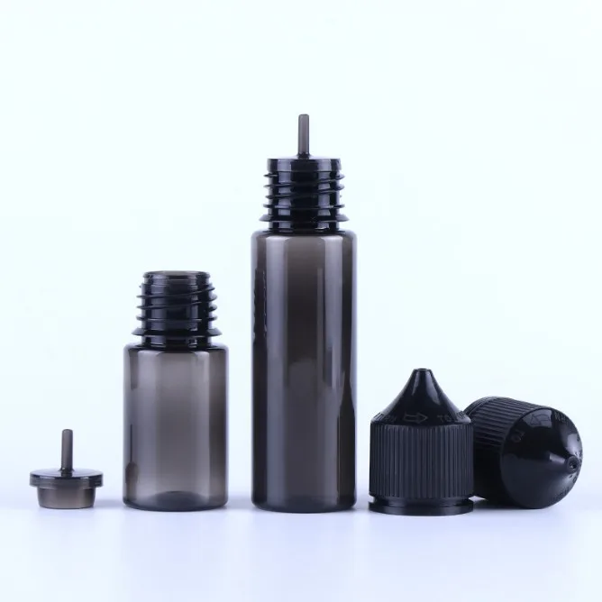 15ml 30ml 50ml tamper proof cap essential oil bottle PET transparent plastic dispensing liquid oil bottle with tip cap