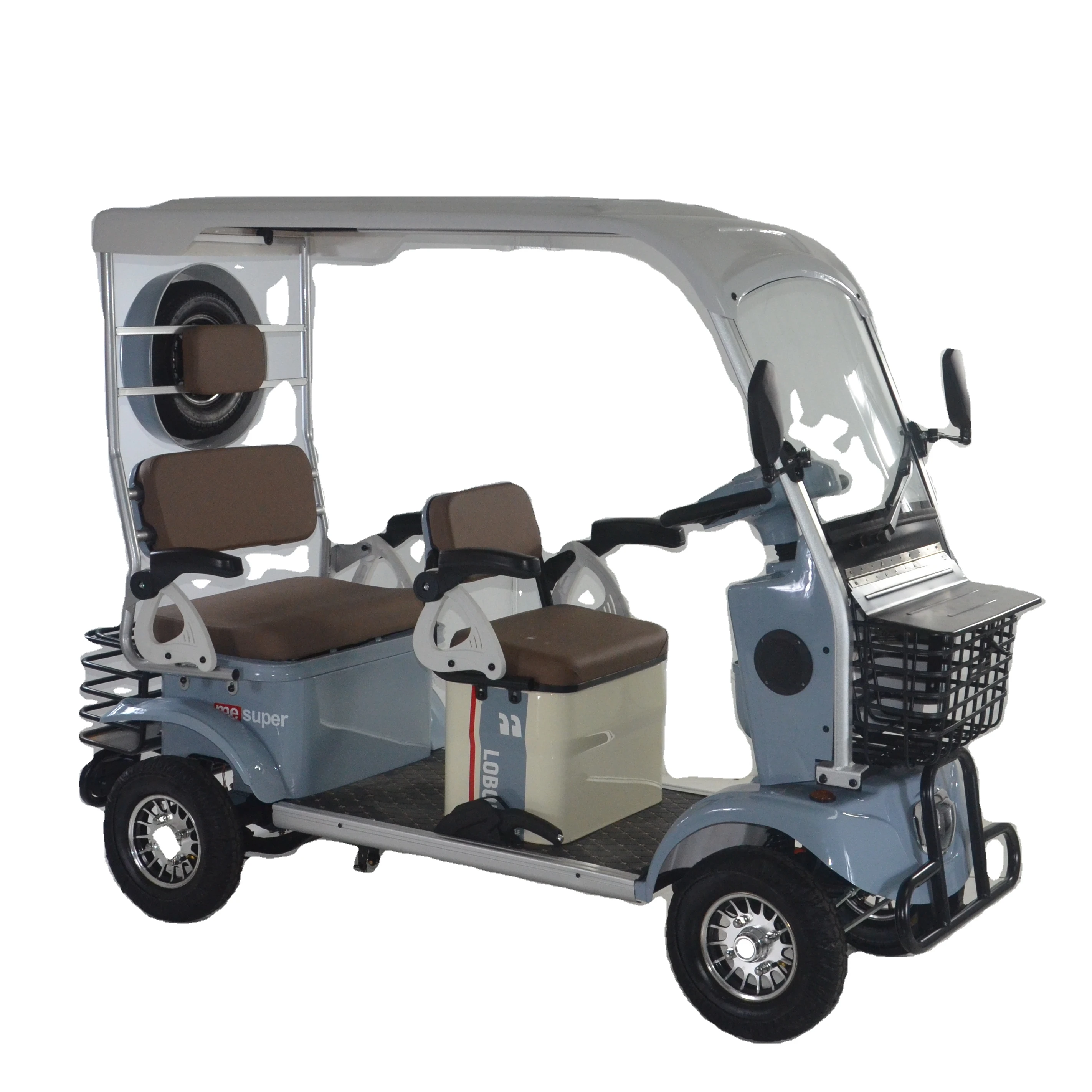 Four Wheel Electric Passenger Mobility Bicycle Electric 4 Wheel Sightseeing Tour Bike 60V 20A Wheeler Motor Cycle 4 Wheel Open