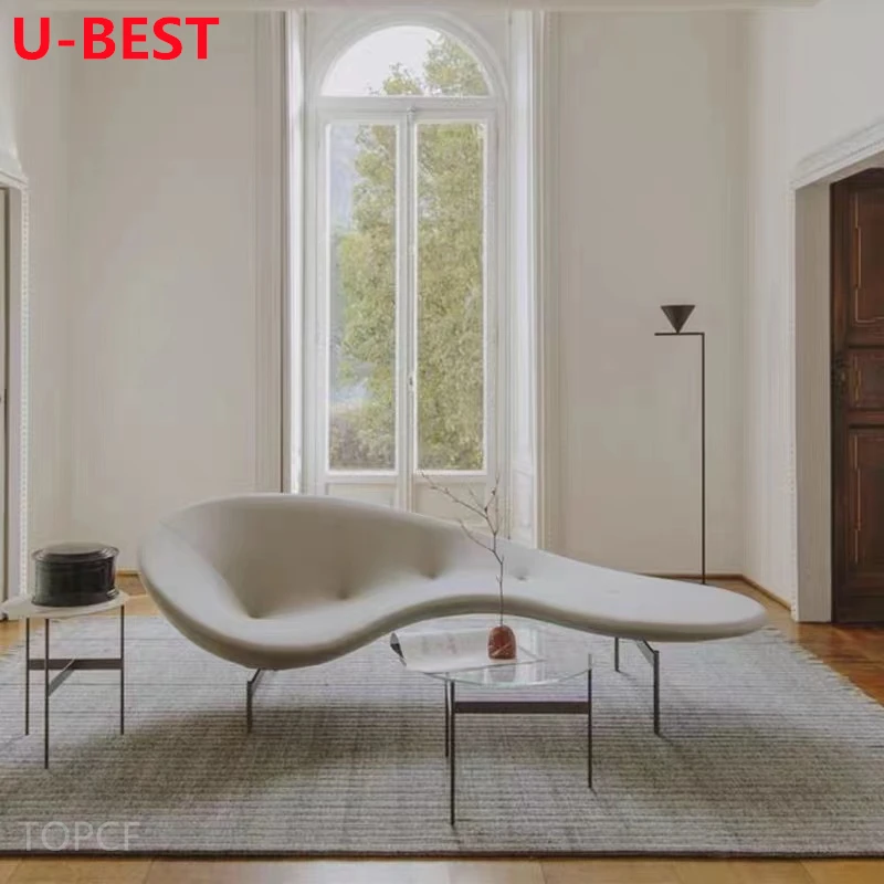 U-best Creative Artistic Design Popular Fabric Upholstery Recliner Velvet Leisure Sofa