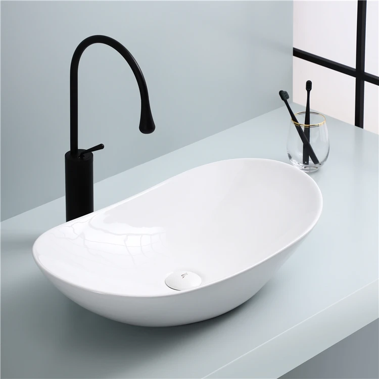 New arrival modern white ceramic vanity wash countertop basin for sale