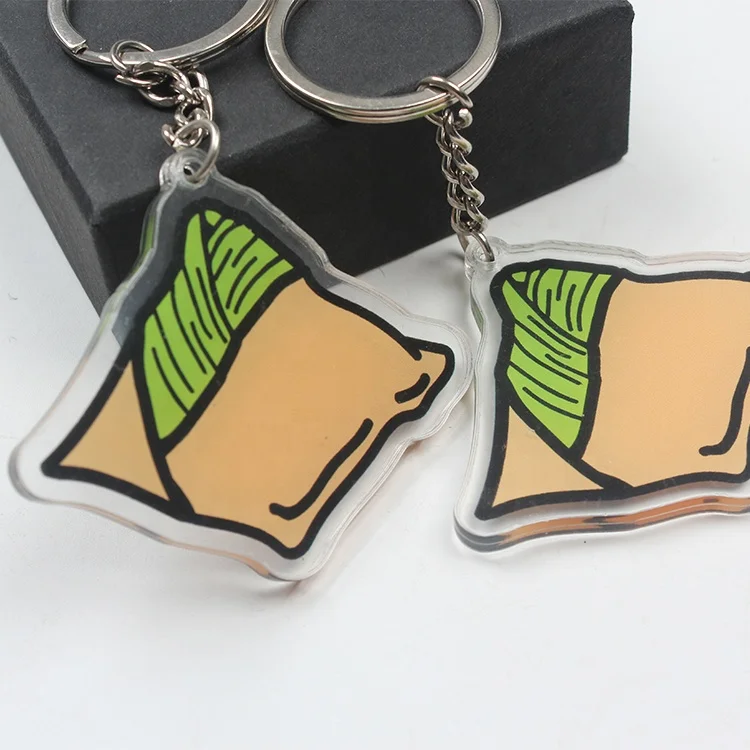 High Quality Printing Custom Clear Logo Laser Cut Keychains With Acrylic