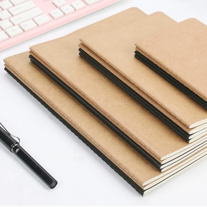 Cheap Custom logo exercise book for school student kraft paper cover notebook A4/5/6 notebooks