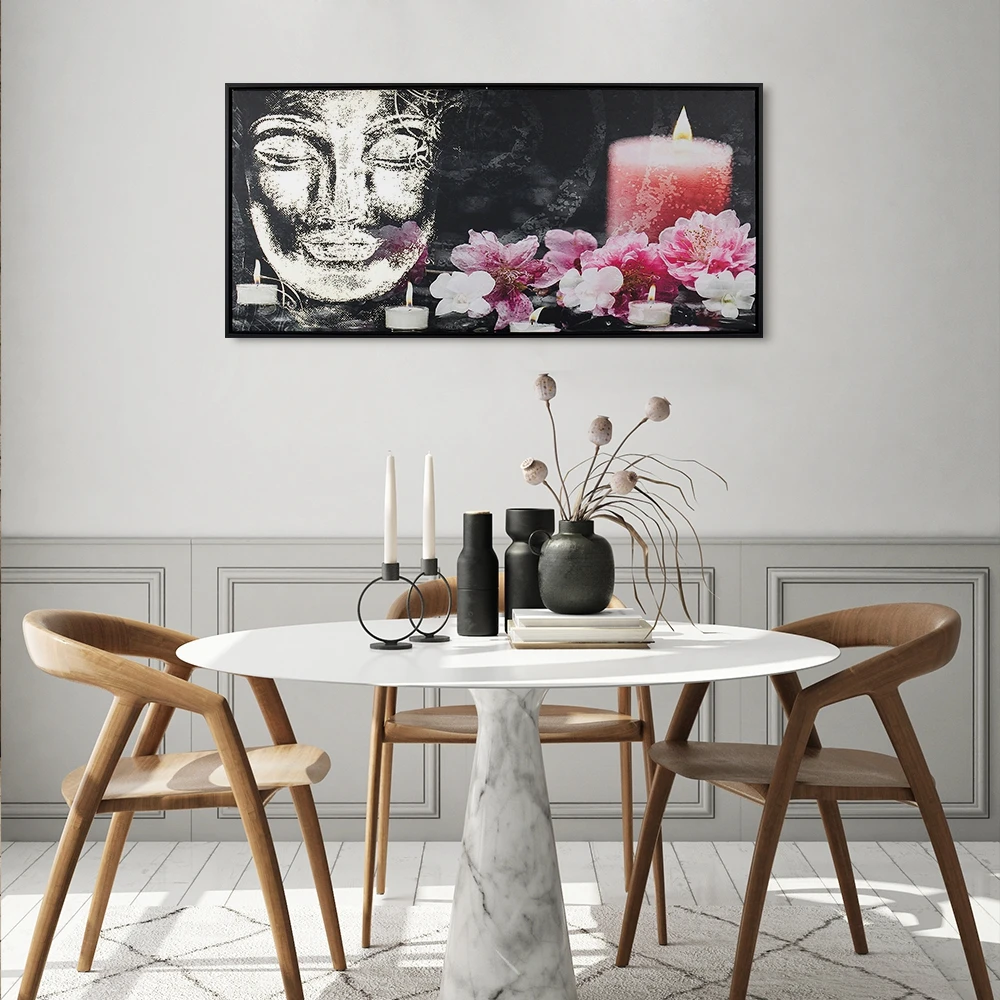 Verified manufacturers Wholesale Hot Selling Home Decoration Modern Gold Foil Canvas Art Abstract Buddha Printing Hand Made Art