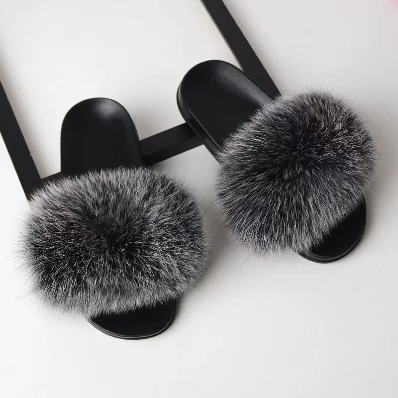 Fur slipper House Slides Slippers Luxury Indoor Outdoor for Woman Fashion Leather colorful slippers
