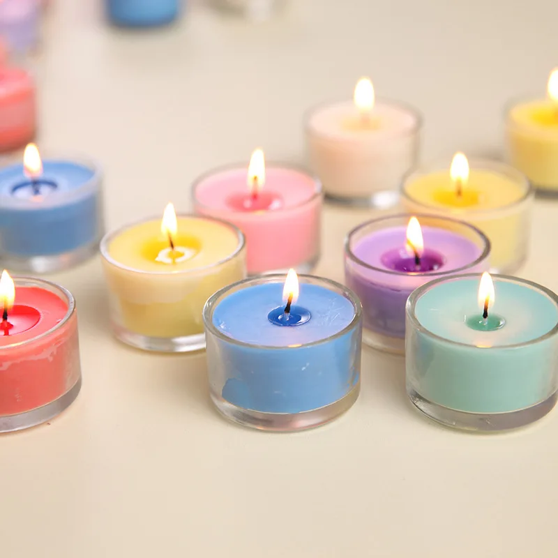 Customized 100% scented soy wax candle aromatic candles different color Glass Candle