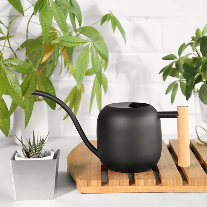 water can galvanized iron, high quality rust free solid black look watering can with customize design logo/