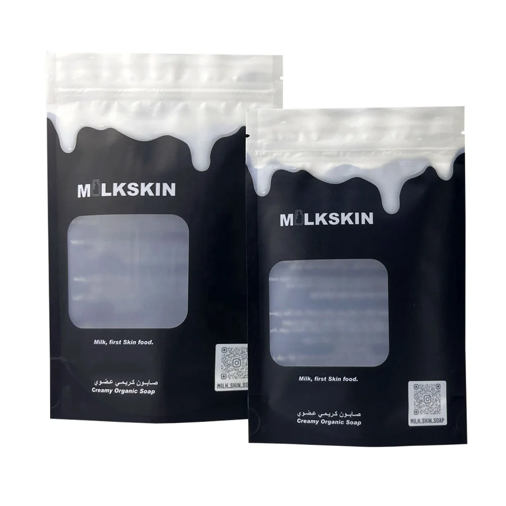 Custom Full Print Mylar Stand up Ziplock Transparent Window Self Seal Zipper Packing Bags
