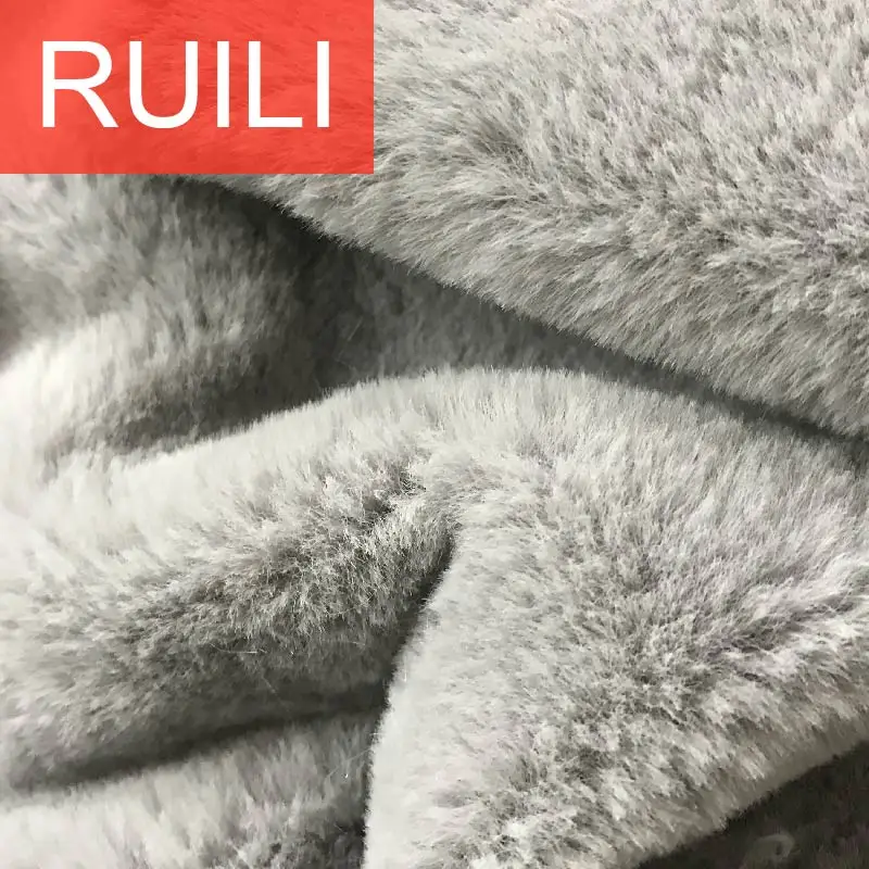 100% polyester fake rabbit fur fabric artificial fur plush fabric for vest