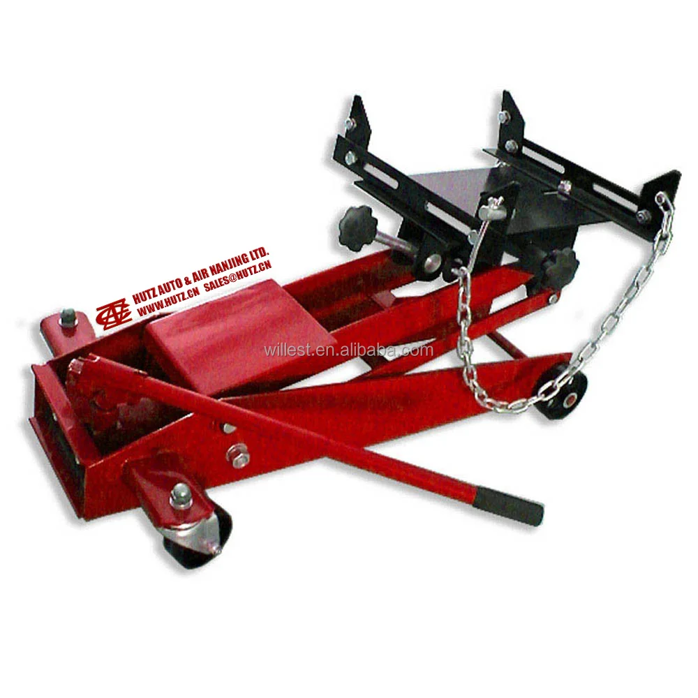 Low position car hydraulic floor trolley jack HUTZ 0.5 ton low profile transmission jack TJ05FH01 single stage car gearbox jack