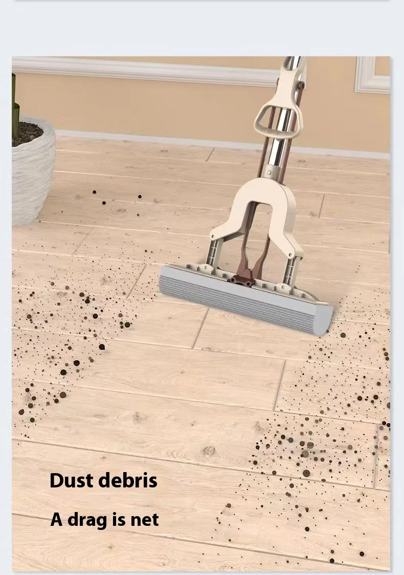 Floor cleaner mops cleaning floor self squeeze mop sponges squeegee extendable telescopic long handle