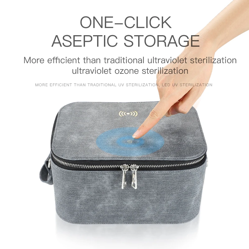 
Epidemic prevention LED Light Travel Sanitizer Cell Phone Underwear Cloth Uvc Sterilizer Box Tote Disinfection Mother bag 