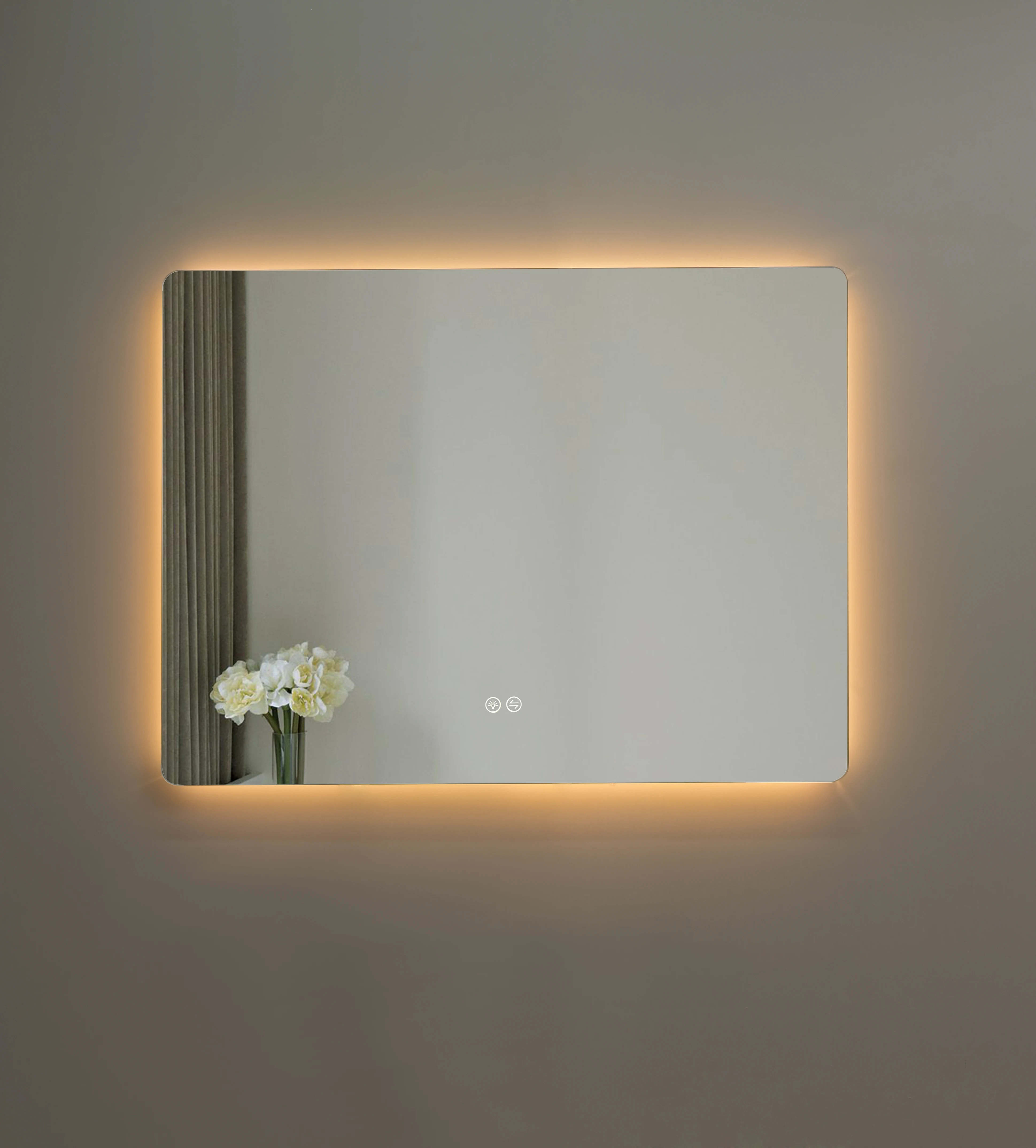 Modern Square Frameless Wall Hanging Bathroom CE ETL LED Smart Mirrors with LED