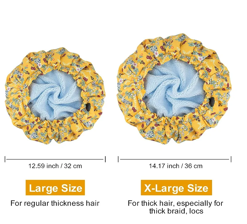 Hot Sale Water Shower Cap Double Layers Microfiber Terry Lined with Dry Hair