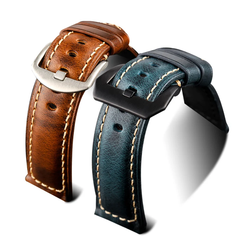 Vintage Italian leather watch strap 20mm 22mm 24mm 26mm watch accessories bracelet watchbands
