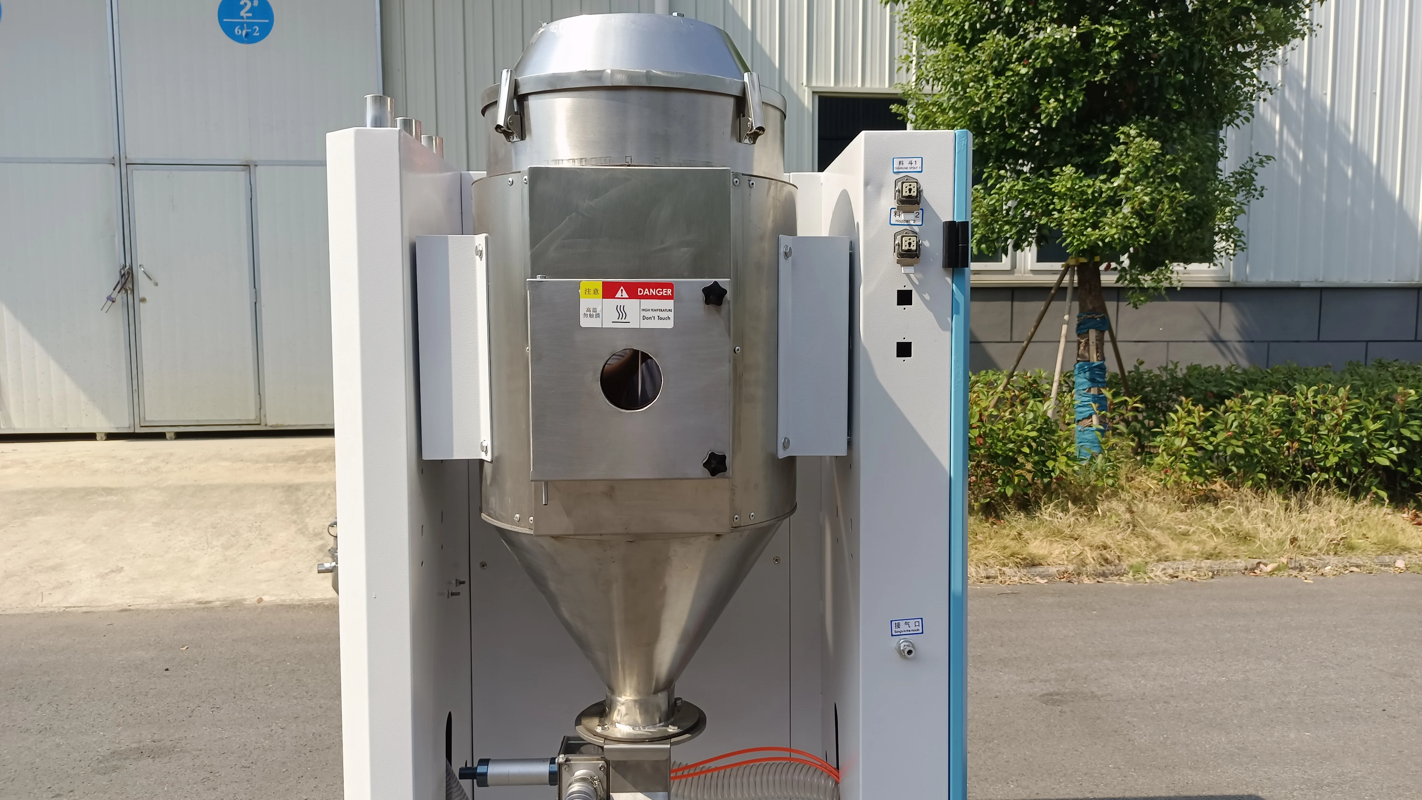 100kg Auto feeder + dehumidifying +dryer three in one compact drying machine