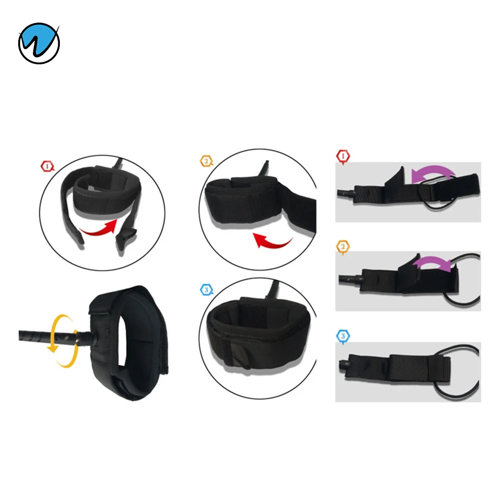 Low MOQ 2023 High Quality Surf Leash Straight Wrist Leash Surf Leg Rope  For Sup Surfing cheap
