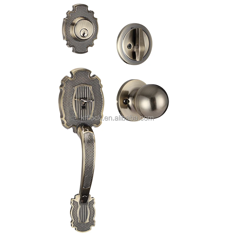 Kefant Lock factory original supplier gate door gripset door handleset zinc zlloy brass cylinder door hardware for export market