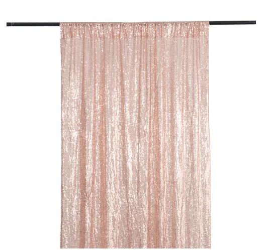 Scene Background Cloth Sequin Semi Shading Curtain Rose Gold Cortina Luxury Jacquard Embroidery Hotel Wedding Banquet Customized