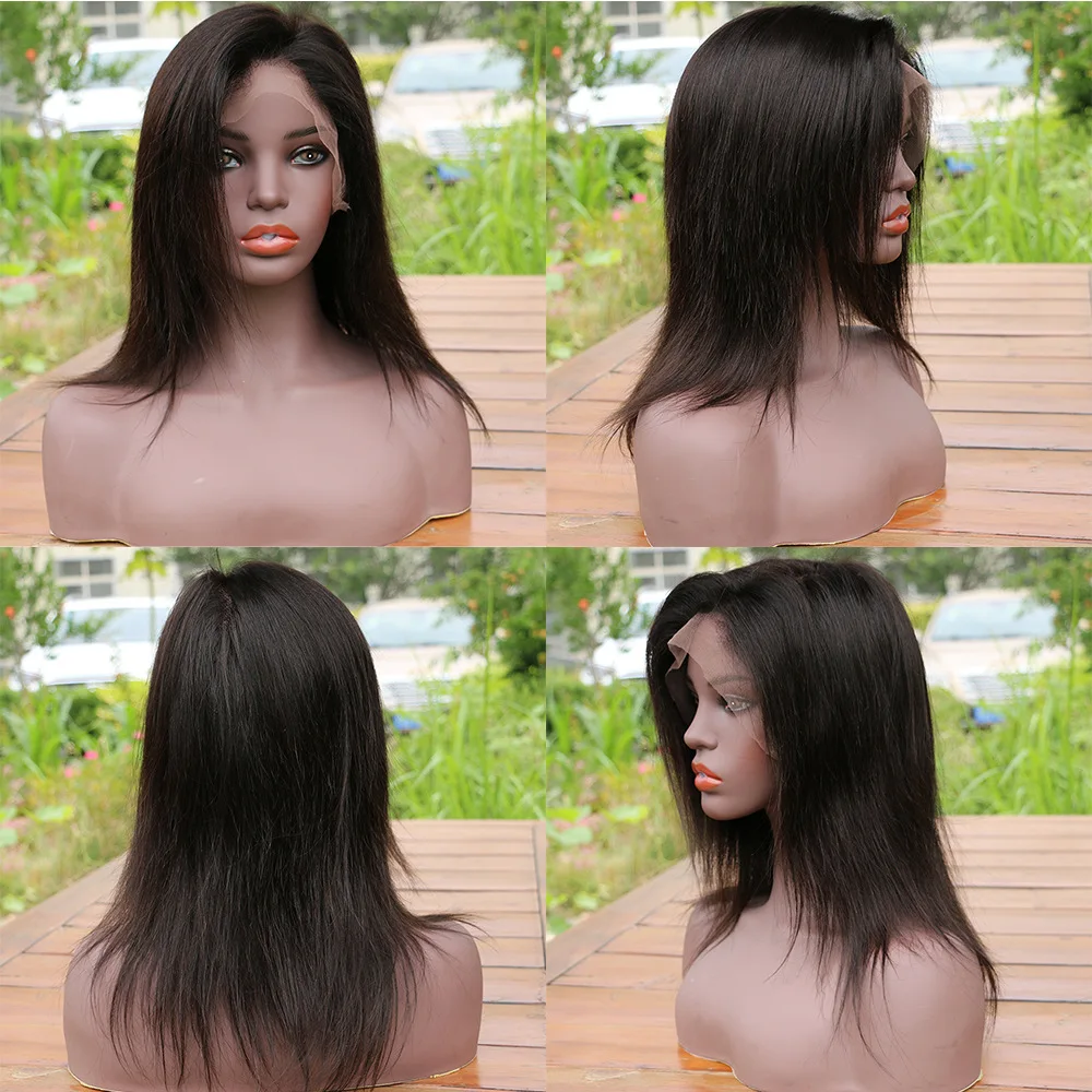 
MOQ 3pcs hd transparent straight glueless 613 silk base 8A full lace wig virgin human hair 