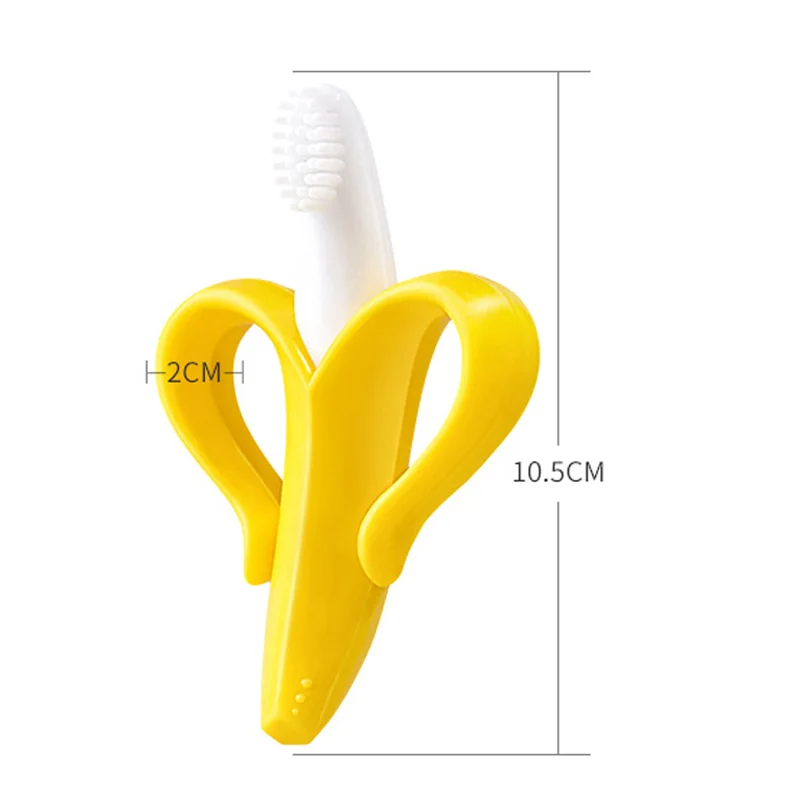 Soft silicone banana teething brush silicone baby teether