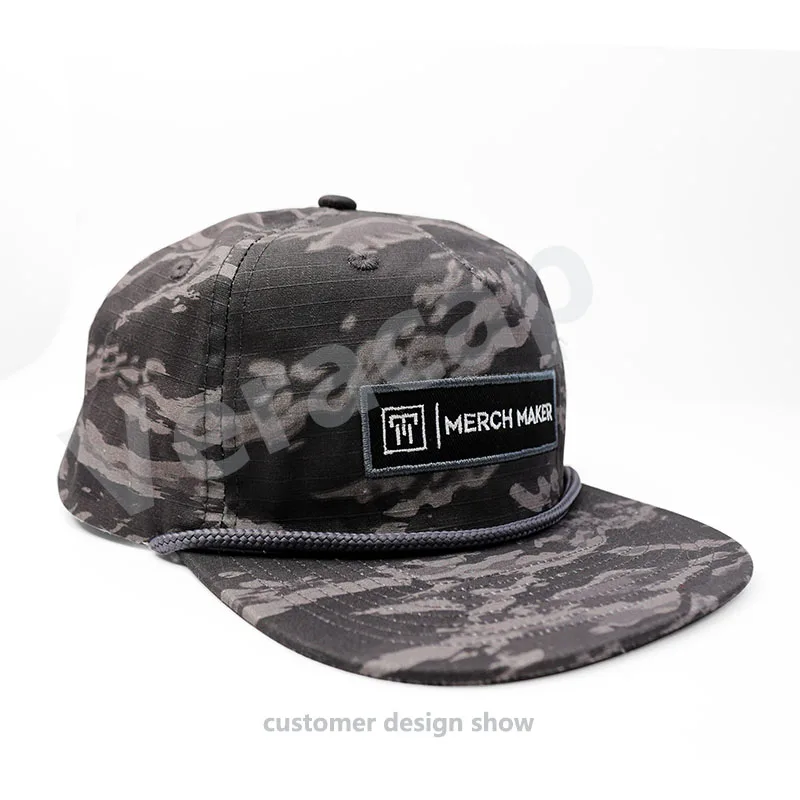 HS24 оптовая продажа, козырёк, веревочные поля, 5 панелей, неструктурированный ридиксон 256, бейсболка, Кепка-тракер veracap, изготовленная на заказ нейлоновая веревочная шляпа с веревкой