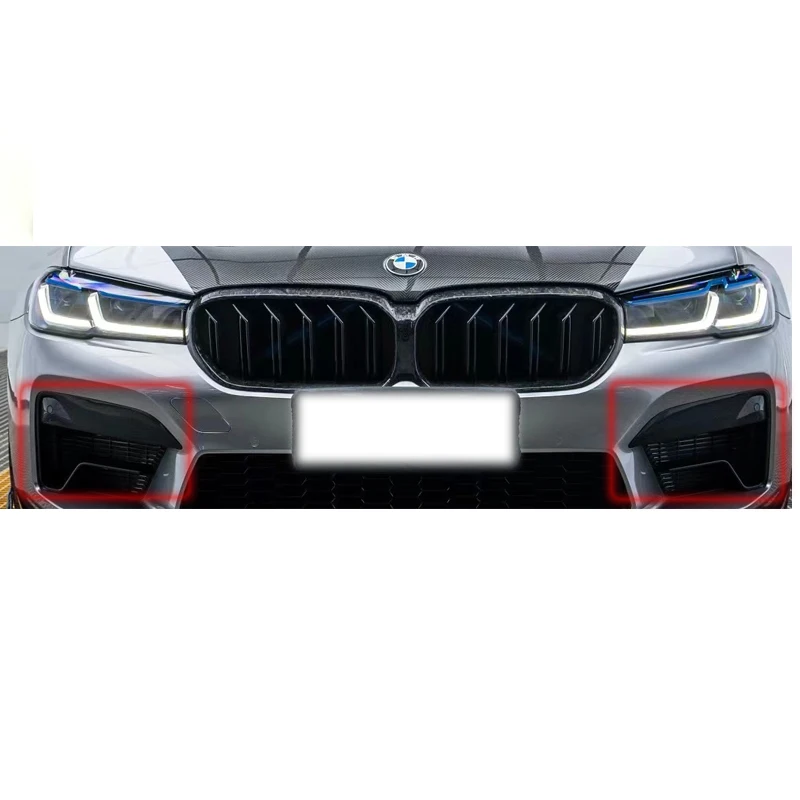 Для BMW 5 серии 2021 2022 F90 Lci M5 сухое углеродное волокно 3 м паста переднего бампера противотуманная фара крышка Сплиттер Комплект кузова