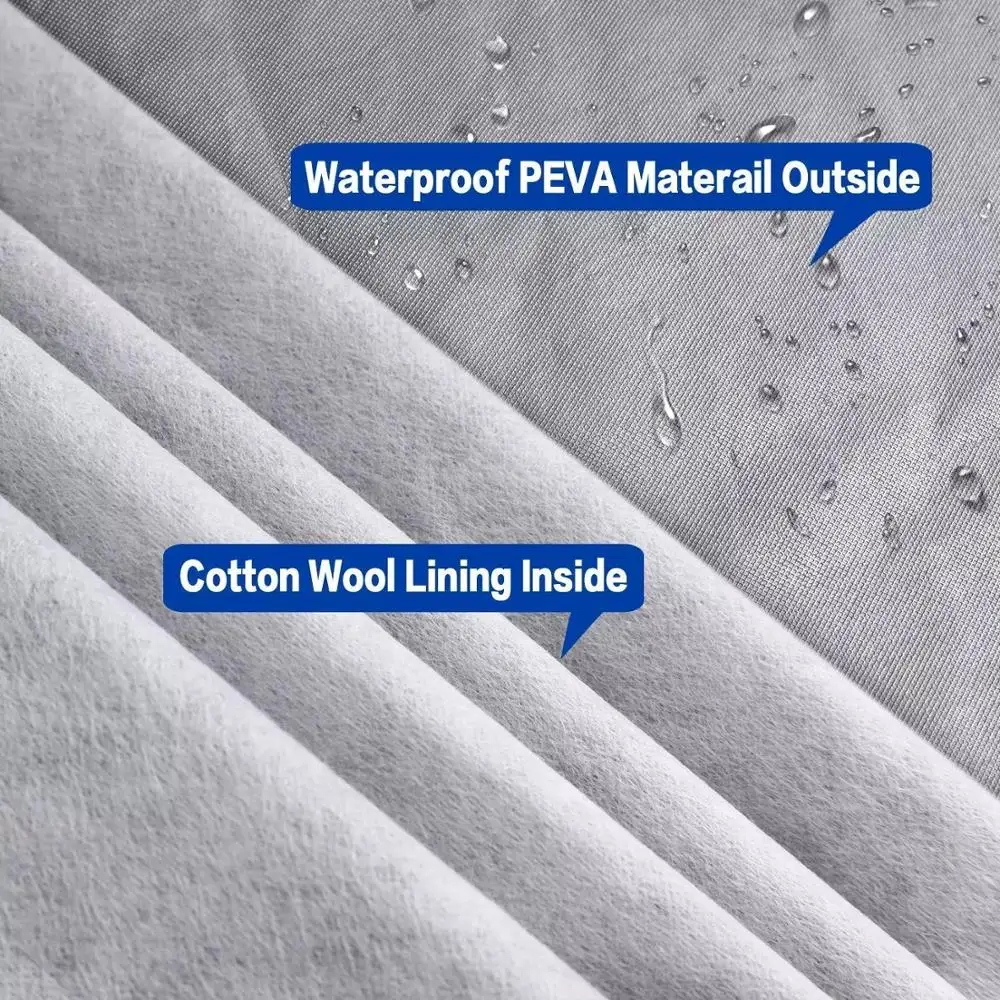 Waterproof UV Protective PEVA And PP Cotton Breathable All Weather  Car Cover with 6 reflective stripe