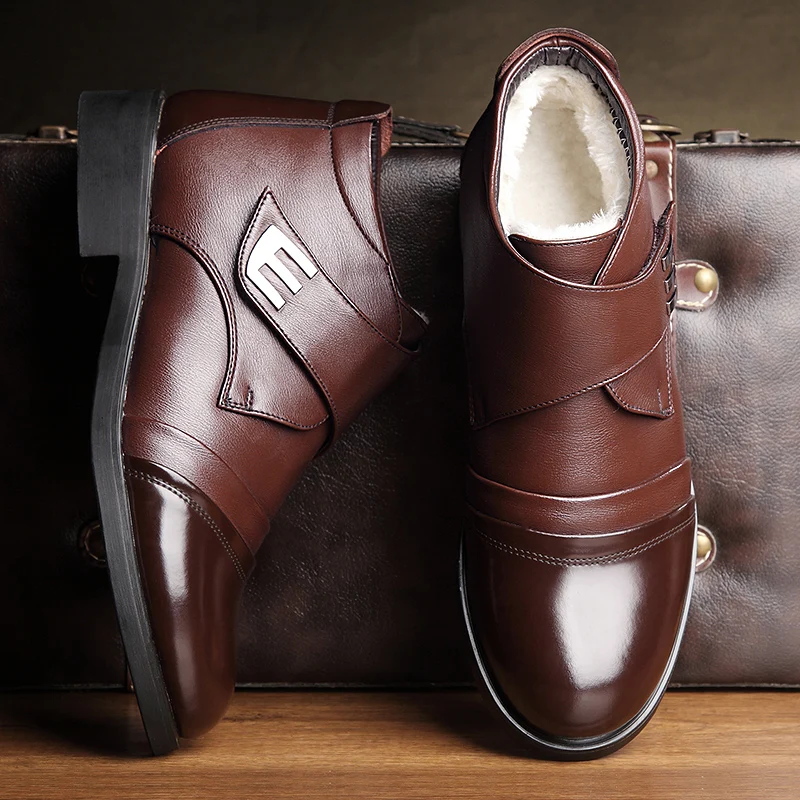 wholesale warm shoes winter boots man high geunuine leather mens casual dress shoe for men