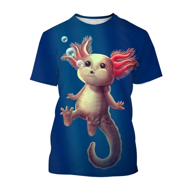 Funny Animal Axolotl 3D Digital Printing Shirt For Men Kid Newest Unisex Custom All Over Print T-Shirts OEM And ODM Tops