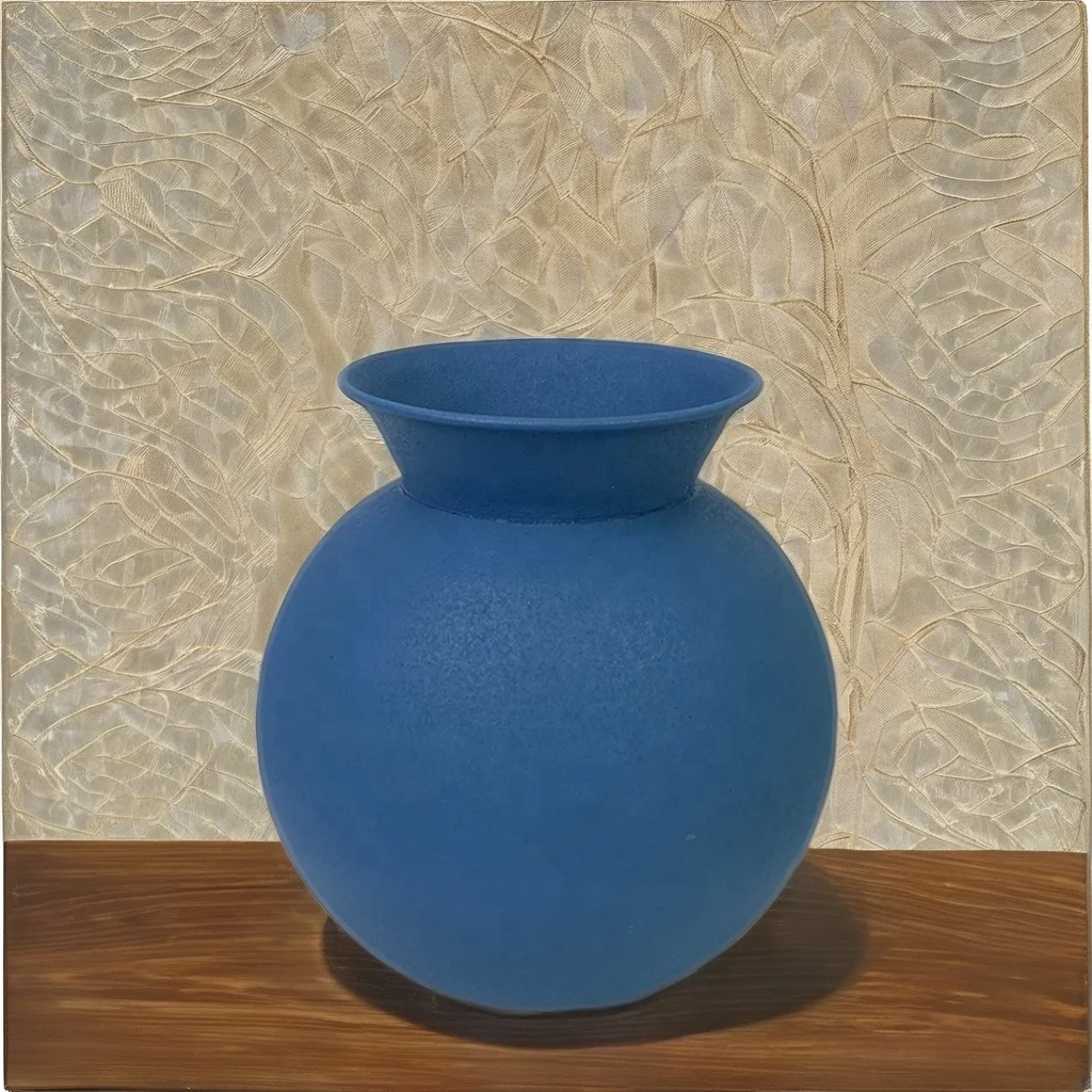 Lander Blue Flower Decoration Table Metal Vase For Home Decor