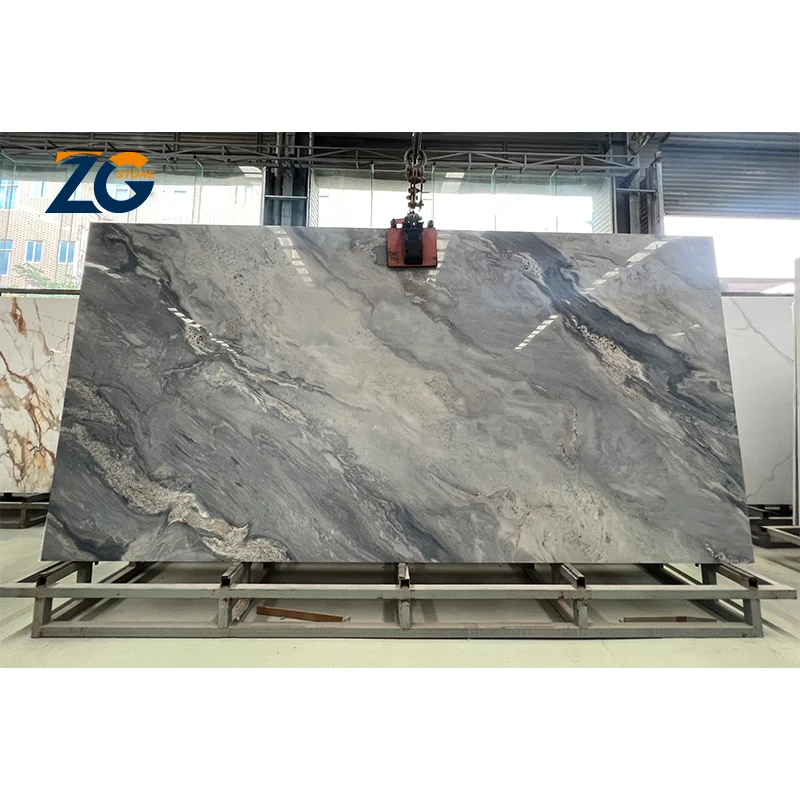 ZGSTONE Wholesale Artificial Stone 1600x3200mm Green Sintered Stone Porcelain Tile Large Slab Sintered Stone For Background