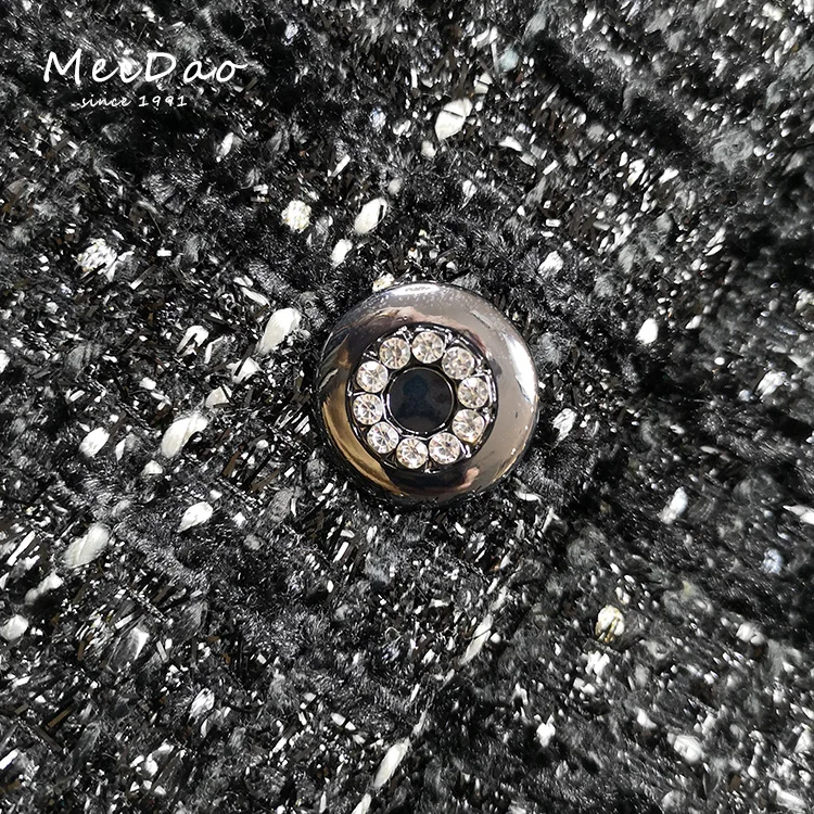 MEIDAO-120121 Tweed Black Long Straight Skirts