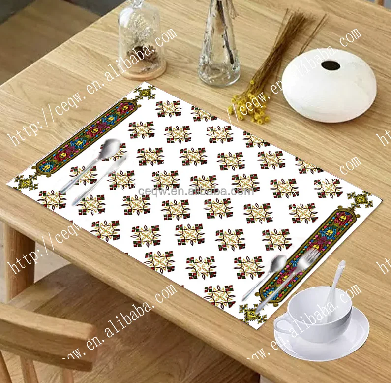 High Quality Ethiopia Placemat customized wholesales 3D printed placemat and table mat anti slip mat