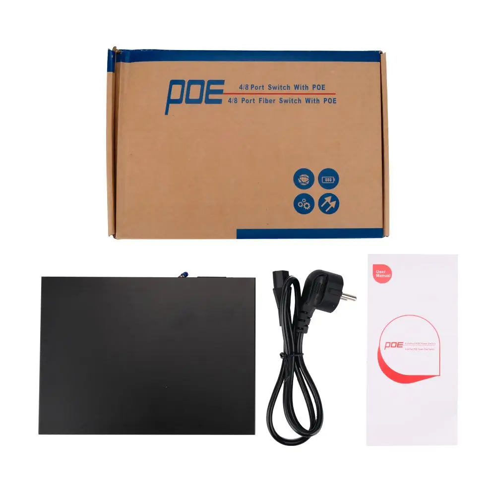 Factory Original OEM 1000Mbps 8 Port 100Mbps POE 2 Uplink Ethernet  1port SFP fiber Switch For CCTV IP Camera