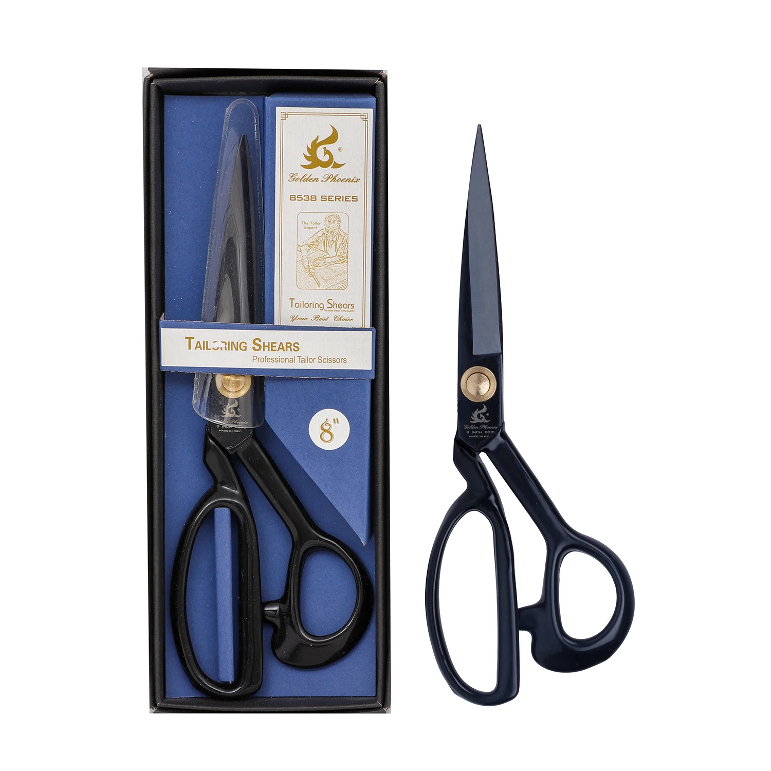 Golden Phoenix 8 inch Stainless Steel Heavy Duty Industrial Cloth Fabric Leather Cutting Sewing Tailor Scissors