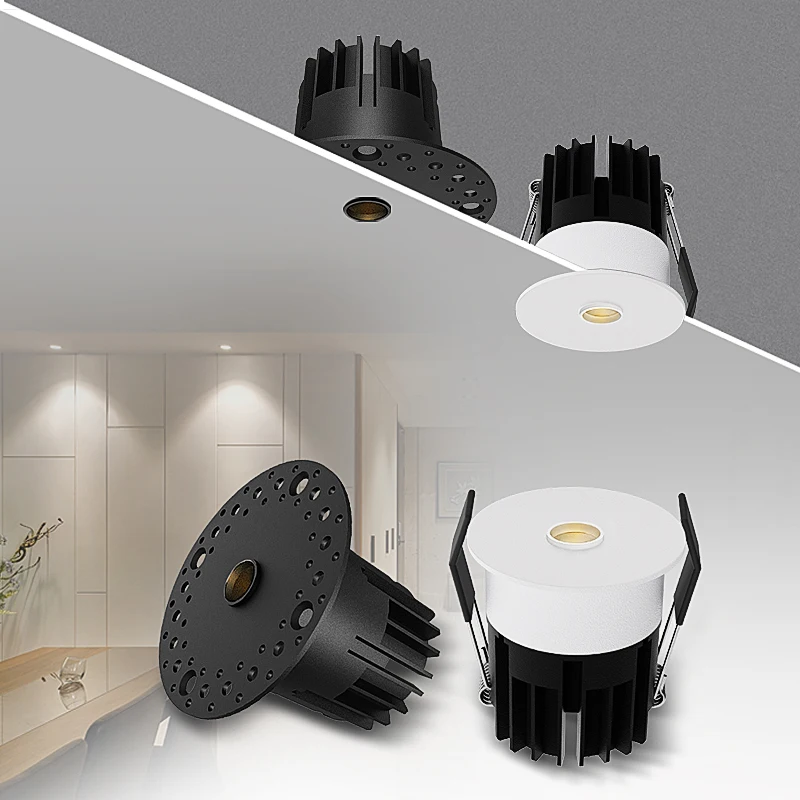 Indoor Minimalist Trimless LED Downlight 220V Embedded Ceiling Light Modern Decorative small round hole Spotlight