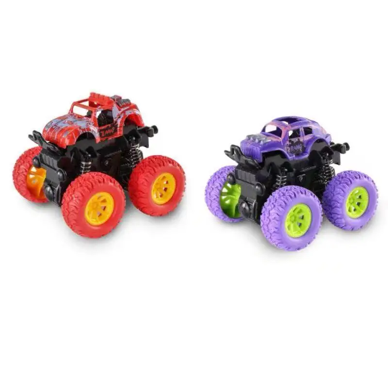 Hot selling mini plastic Inertial off-road vehicle four wheel drive friction power 360 degree rotation toy car