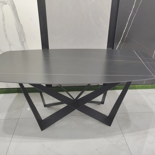 furniture dining table set modern marble with 6 chairs