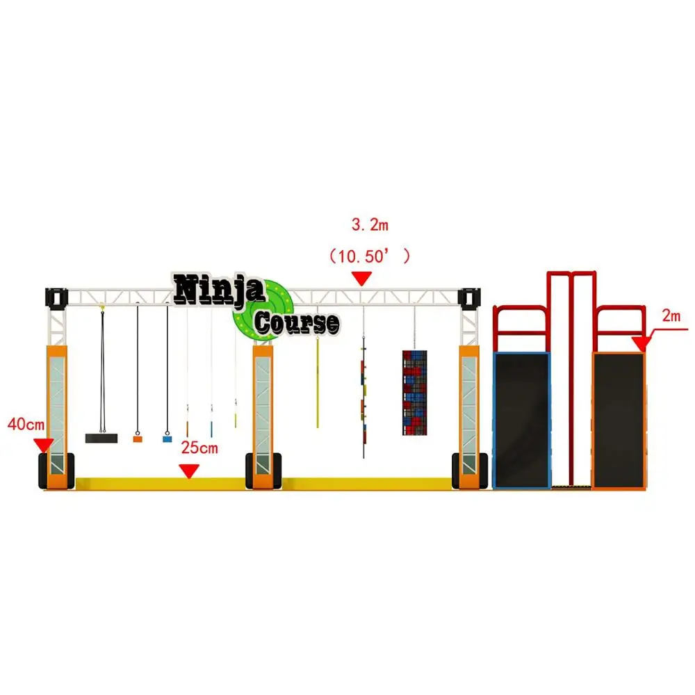 Indoor Playground Ninja Warrior for Amusement Trampoline Park