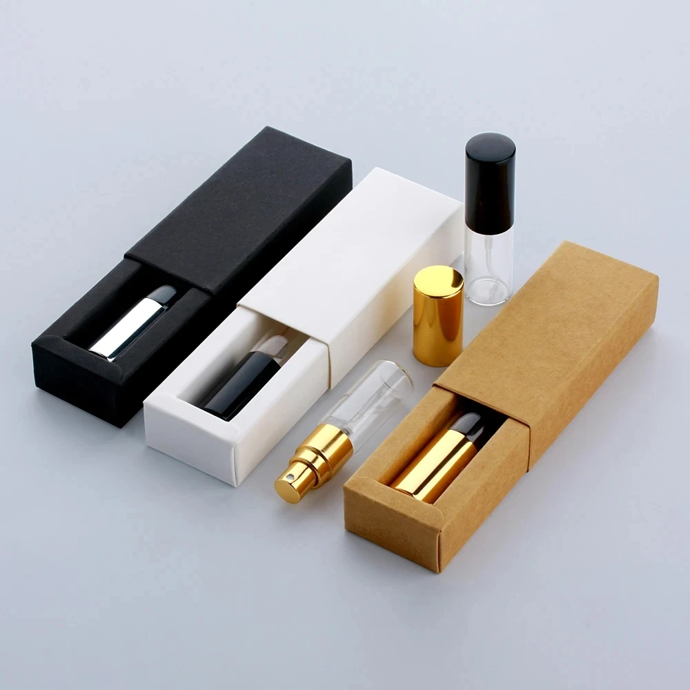 Wholesale 3ml 5ml 10ml Mini Round Refillable Glass Vials Sample With Atomizer Empty Spray Perfume Bottle With Customized Box