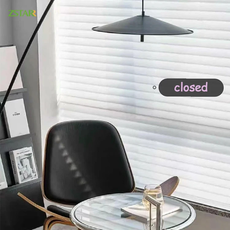 ZSTARR Shangri-la Blinds Serenity Sheer Shade Electric Motorized Triple Roller Shades Luxury Blinds Shangrila Blinds