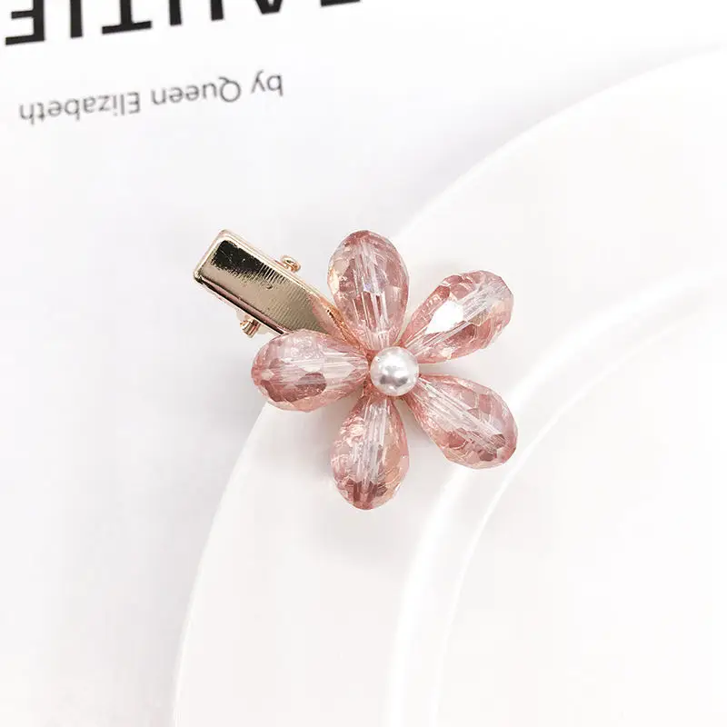Lovely Rhinestone Flower Simulate Pearl Hair Clips Hairpins Bling  Hair Jewelry Barrettes For Kids/Women Gifts