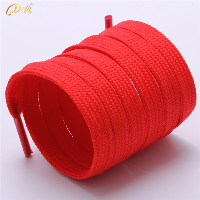 Wholesale Colorful 10mm Width Flat Polyester Shoe laces Custom Logo Design Shoestring 120cm cheap shoelaces