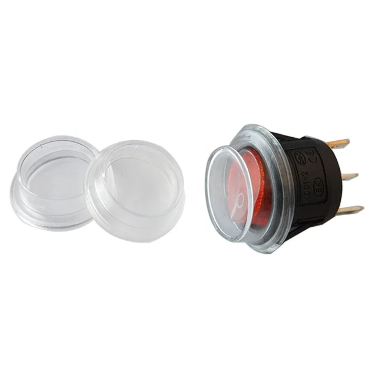 Круглый рокерный переключатель из пластика, водонепроницаемая шляпа, Размер 16,5 мм, 23,5 мм, кулисный переключатель, водонепроницаемая шляпа