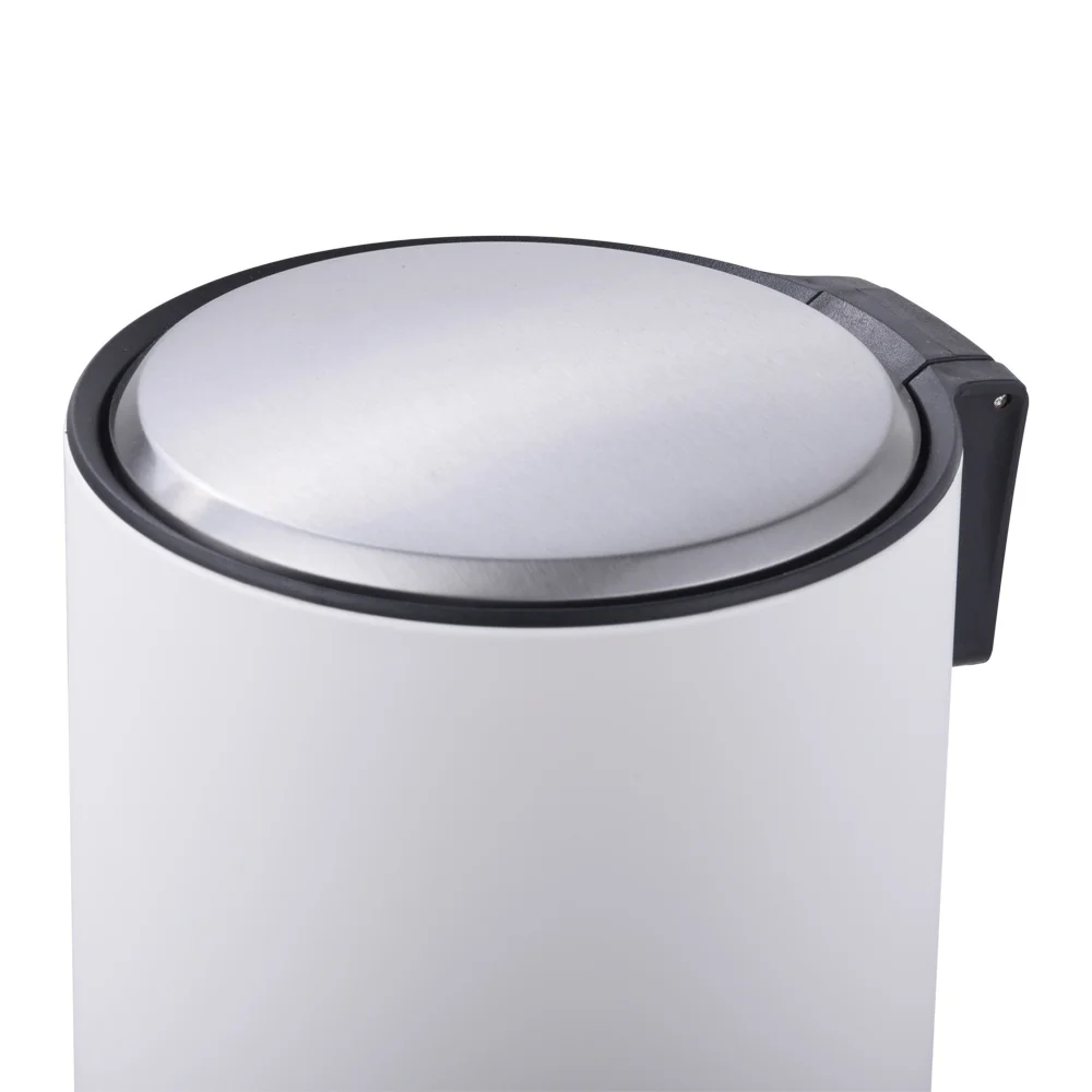 3L White Color Basics Cylindrical Open Mouth Small Trash Can Odor Control Garbage Can with Plastic Inner Bucket WBO096L03