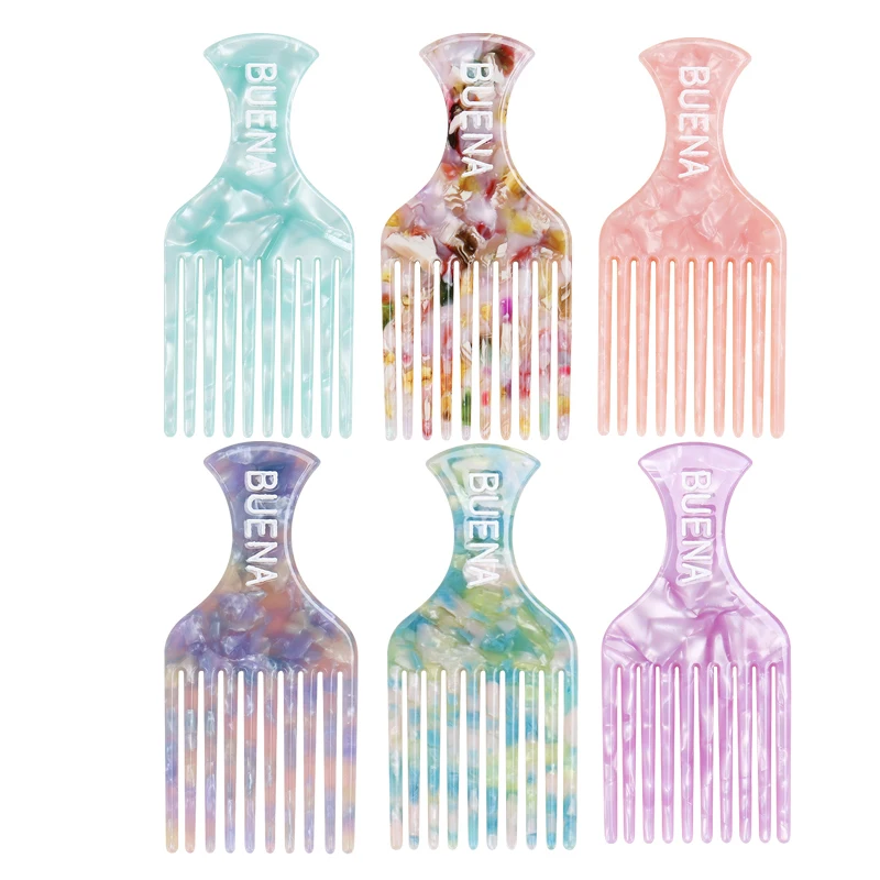 Расческа для волос с логотипом под заказ, расческа для волос, цвета мрамора, ацетатная расческа для волос, африканские черные женские расчески для укладки волос