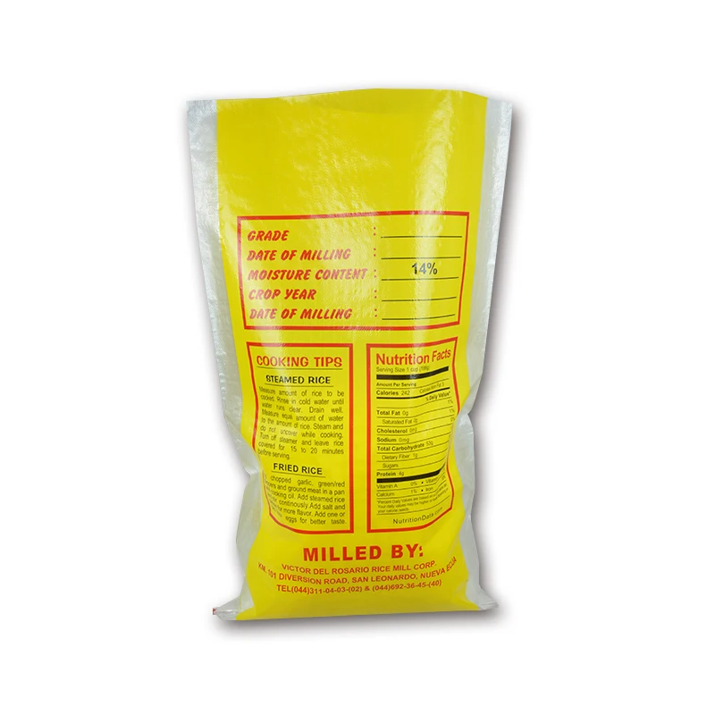 15kg 25kg 50kg Bags Dimensions of Rice with Colorful