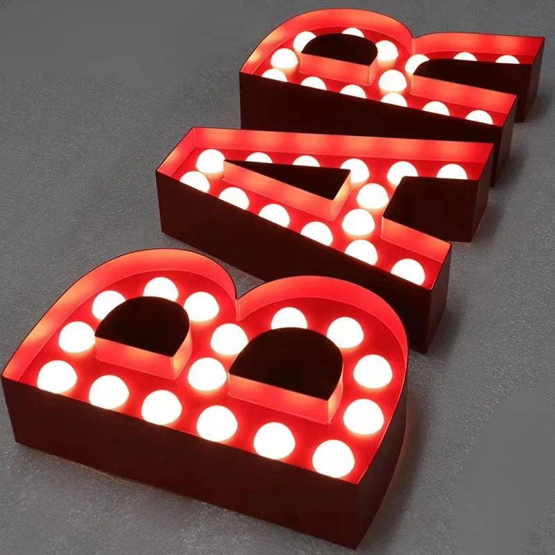 SRY Factory Supplier Waterproof  Ad Illuminated Sign  Giant Custom Marquee Letters 4ft Led Light Up Sign